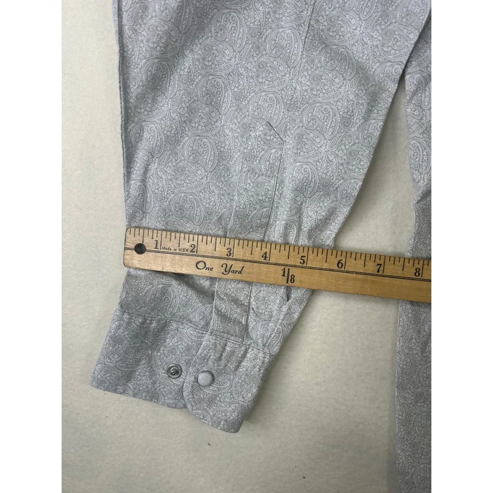 Rafter C Cowboy Collection Mens XXL Grey Paisley ProFlex Western Pearl Snap